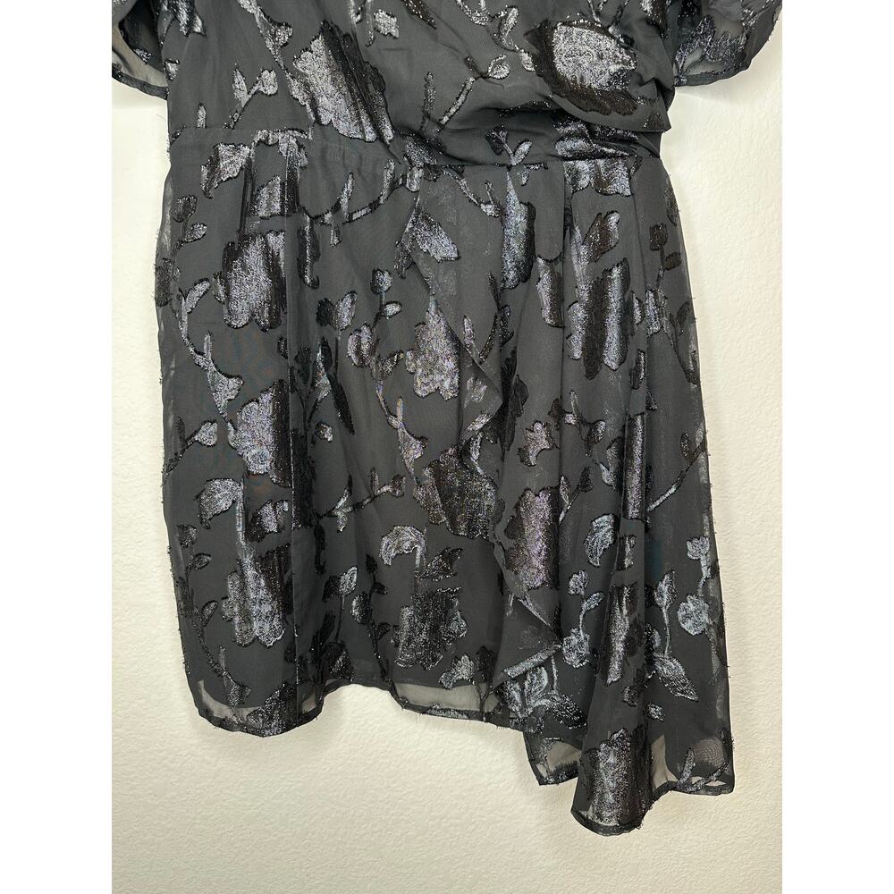 HOUSE OF HARLOW 1960 x REVOLVE Puff Sleeve Square Neck Metallic Mini Dress Small - Picture 6 of 10